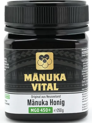 Produktbild von Manuka Vital MGO 450+ 250g | Das Manuka Honig ORIGINAL aus NEUSEELAND | 100% natürlich | Im Labor ANALYSIERTE Qualität | Pur & Roh