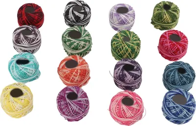 Produktbild von Spitzenfaden, bunt, handgefertigt, zum Selbermachen, Stricken, Häkeln, Kreuzstich