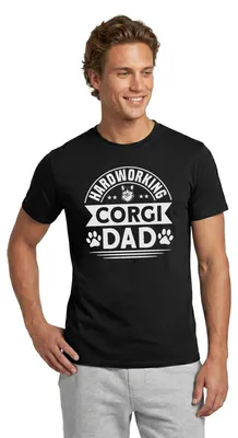 Produktbild von Spreadshirt Hardworking Corgi Dad Männer T-Shirt, L, Schwarz