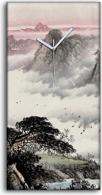 Produktbild von Dekor Leinwand Uhr Wandbilder Quarz 30x60 Chinesische traditionelle Malerei - weiße Hände