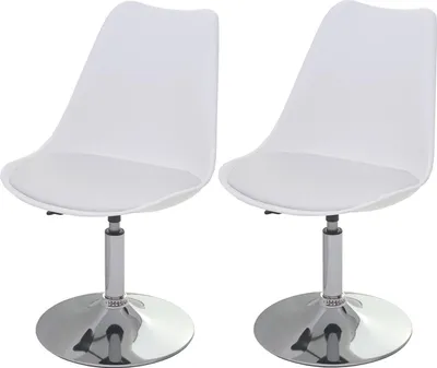 Produktbild von 2er-Set Drehstuhl Oslo | HxBxT 80x48x54cm | Sitzhöhe 42cm | Kunstleder | Weiß | Stuhl Küchenstuhl