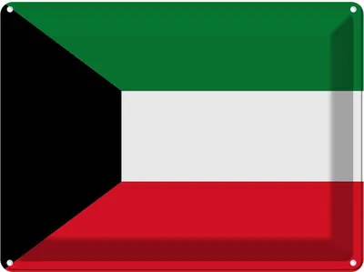 Produktbild von vianmo Blechschild 30x40 cm Kuwaits Kuwait Flagge Fahne Wappen