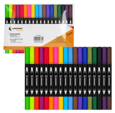 Produktbild von Doppelseitige Filzstifte Brush Pens Marker Set 18 Farben Fineliner Malstifte