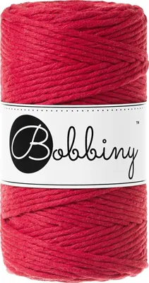 Obrázek produktu pro Bobbiny Macrame Cord 3 mm 100 m Classic Red Šňůra