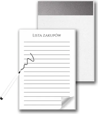 Produktbild von Notizbuch mit Kühlschrankmagnet, Notizblock, magnetischer Einkaufsliste + Marker