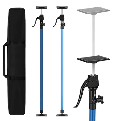 Productafbeelding van Ikodm 2x Telescopische steun, 115-290 cm, plafondsteun/montagesteun tot 100 kg, 4 vergrendelingsniveaus, in hoogte verstelbaar, 0-180° draaibaar, aluminium handgreep