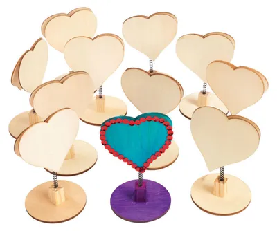 Image de Colorations - Décorez votre cœur Memoclip en bois, 12pcs.