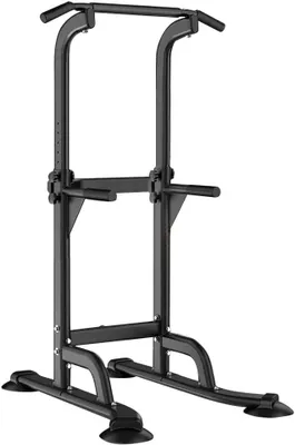 Immagine prodotto di Sbarra per trazioni per torre allenamento – Altezza regolabile – Capacità di carico di 150 kg – Metallo nero – Per uso domestico