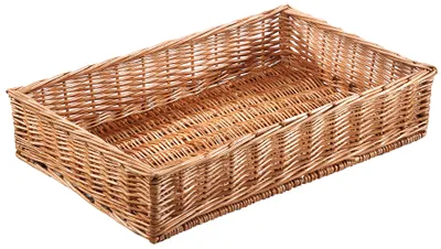 Zdjęcie produktu dla Kobolo kosz półkowy TINA 60x40xx13 cm kwadratowy z wikliny - kosz ekspozycyjny kosz do przechowywania kosze półkowe kosze wiklinowe pudełka do przechowywania pudełka dekoracyjne