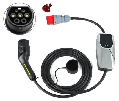 Produktbild von EV-Ladegerät, Typ 1/2 Kompatibilität, einstellbarer Ladestrom, T2 32A 3 Phasen 4 Meter
