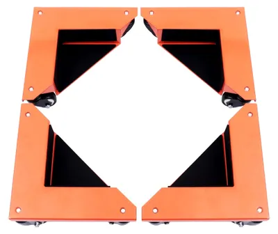Produktbild von 4 Stück Orange Möbelrollen Schwerlast, Kohlenstoffstahl Möbel Transportroller Set