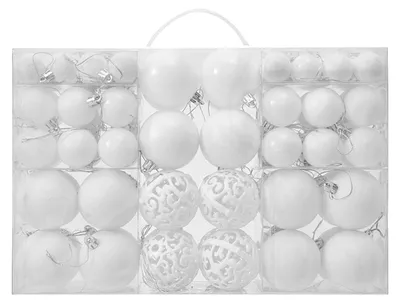 Productafbeelding van 100 Stuks Witte Kerstbal Ornamenten voor Feestdecoratie