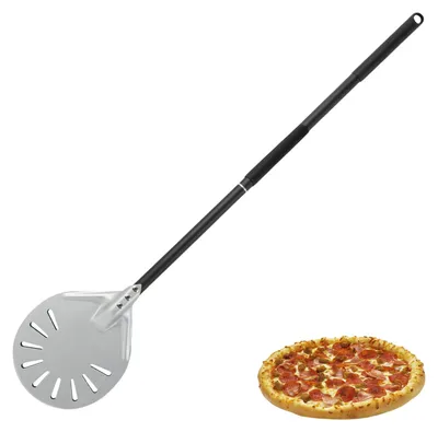Pizzaschaufel 15 cm, perforiert, mit 80 cm abnehmbarem Griff