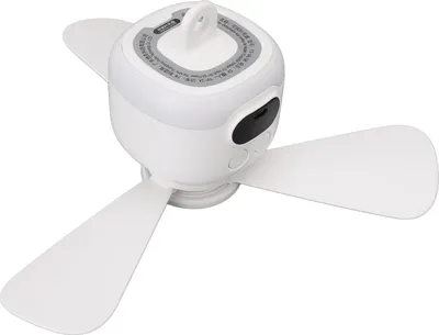 Obrázek produktu pro Malý stropní ventilátor se světlem ABS Tichý dobíjecí přenosný závěsný ventilátor s dálkovým ovládáním pro ložnici Venkovní kempování