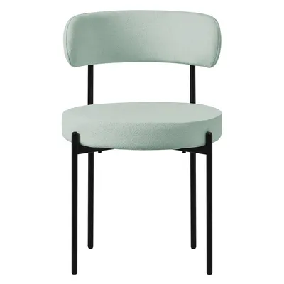 Produktbild von ML-Design Esszimmerstühle 2er Set, Küchenstuhl, aus Teddystoff Grün, Wohnzimmerstuhl mit Rückenlehne, Polsterstühle mit Metallbeinen, Loungesessel