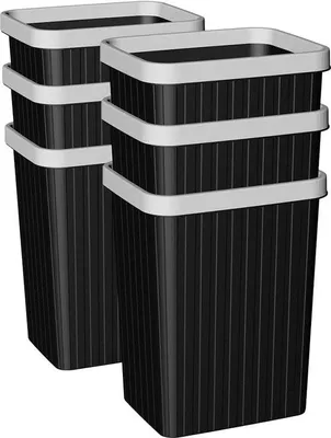 Produktbild von Famanu Abfalleimer 6er Set - 8,2 L, Schwarz
