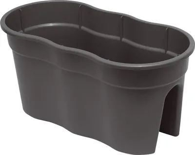 Immagine prodotto di Fioriera da ringhiera KHW Flowerclip XL in plastica di alta qualità - set da 2; stabile, resistente agli agenti atmosferici/UV; dimensioni 57,5x27,7xH 27 cm. Colore: antracite.