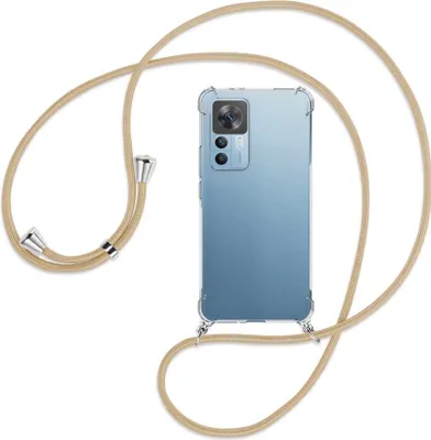 Produktbild von Handykette Backcover-Schutzhülle mit Band (Metall silberfarben) für Xiaomi 12T (6.67'' FC) - caramel