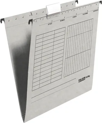 Produktbild von Falken 25x Hängemappe UniReg 230g/m2-Kraftkarton seitlich offen Grau 80004427F