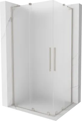 Produktbild von Mexen Velar L Duschkabine 90x80 cm, Nickel gebürstet, Frostglas