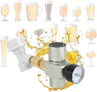 Produktbild von Famanu Mini Homebrew Bier CO2 Regler Gastrennung - Kunststoffanschluss - 0-60 PSI Überdruckventil