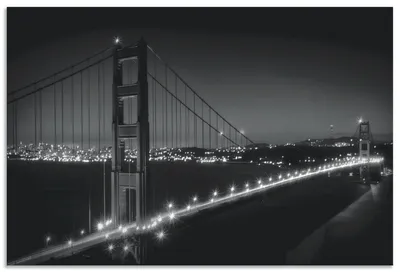 Produktbild von ARTland Wandbild Alu für Innen & Outdoor Golden Gate Bridge am Abend II Größe: 120x80 cm