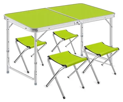 Produktbild von Verk 14469 Zusammenklappbares Camping-Set für 4 Personen, grün