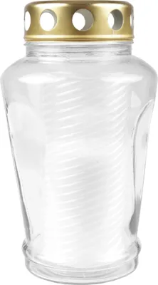 Zdjęcie produktu dla Lampka nagrobna w szklanym kloszu wraz ze świecą o czasie palenia 50 godzin, kolor biały – lampka nagrobna ze świecą nagrobną N3, odporna na warunki atmosferyczne, z aluminiową pokrywą, świeca pamiątkowa na grób, cmentarz i latarnię nagrobną