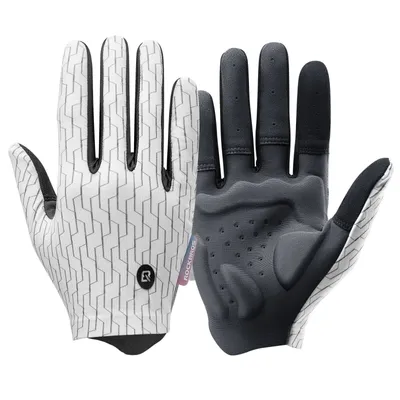 Produktbild von ROCKBROS 1 Paar Fahrradhandschuhe Dämpfung Vollfingerhandschuhe MTB Handschuhe Schwarz mit Weiß L