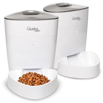 Produktbild von 2er Smarter Futterspender, WLAN und App zur Steuerung, 4 Liter, für Hunde & Katzen, 1-10 Mahlzeiten am Tag, Napf abnehmbar und leicht zu Reinigen