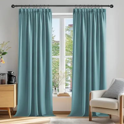 Produktbild von Verdunkelungsvorhänge Kräuselband 2er Set 229x229cm Himmelblau Thermogardine Kälteschutz