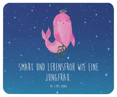 Produktbild von Mr. & Mrs. Panda Mauspad Sternzeichen Jungfrau - Sternenhimmel Blau - Geschenk, Mousepad, Geburtstag August, Meerjungfrau, laptop, Mouse Pad, mausteppich, Jungfer