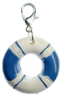 Produktbild von Rettungsring maritim Charm Anhänger Schiff Segeln Boot Miniblings blau weiß
