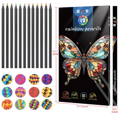 Obrázek produktu pro 12 kusů jumbo barevných tužek pro dospělé a děti, 7 v 1, vícebarevné olovo, 4 mm, estetická tužka na kreslení, vybarvování, skicování, skvělé dárky, výtvarné potřeby