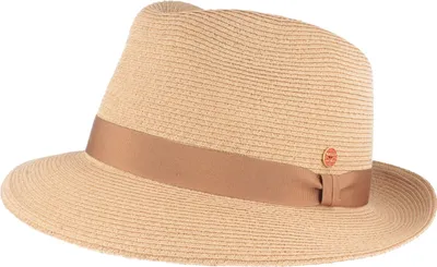 Mayser knautschbarer Strohhut Trilby Maleo mit UV Schutz 80 in 7001 beige/7006 sand