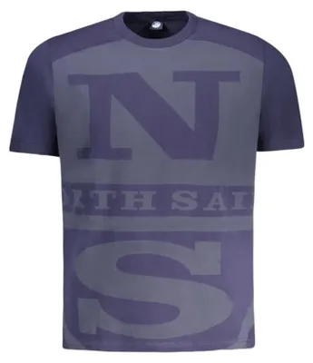 Produktbild von Herren Kurzarm T-Shirt Blau mit Druckmotiv und Rundhalsausschnitt