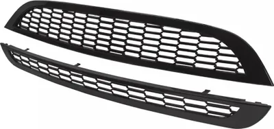 Zdjęcie produktu dla 1 zestaw osłony górnej i dolnej kratki przedniego zderzaka o strukturze plastra miodu, czarny błyszczący, do MINI One R50 R52 R53 2002-2006