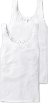 Produktbild von SCHIESSER Damen Unterhemden, 2er Pack - "Baumwolle Essentials", Trägertop, Baumwolle Weiß 2XL