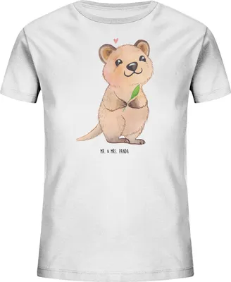 Produktbild von Mr. & Mrs. Panda Kleinkinder T-Shirt Quokka Happy 7-8 Jahre (122/128) - Weiß - Geschenk, Kindershirt, Öko Kinder, Aufschieberitis, Baumwoll, Lustiger Spruch, Organic