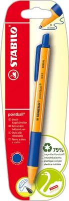 Image de Stylo à bille rétractable - STABILO pointball - Stylo simple - bleu