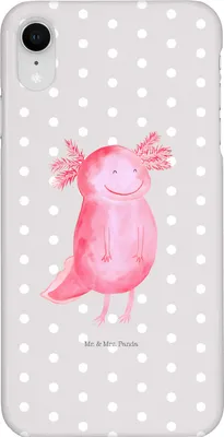 Produktbild von Mr. & Mrs. Panda Iphone XR Handyhülle Axolotl Glücklich - Grau Pastell - Geschenk, Handy Case, gut Gelaunt, Gute Laune, Lurch, Premium Kunststoff, Schwanzlurch