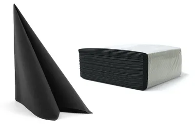 Image de 50 serviettes Airlaid 40 x 40 cm 390 noir