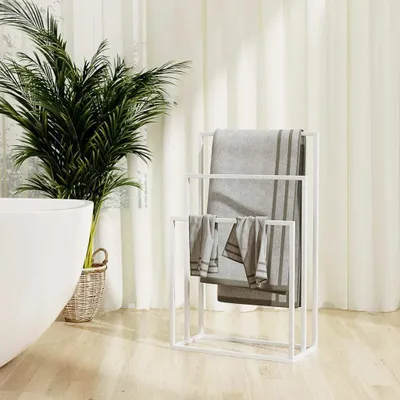 Obrázek produktu pro vidaXL Věšák na ručníky bílý 48x24x79 cm Žehlička