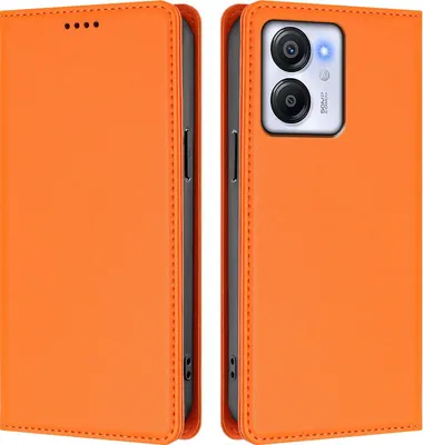 Produktbild von Handyhülle für Blackview Color 8 /Oscal Modern 8, Kunstleder Klapphülle Stoßfeste Magnetische Hülle mit Ständer Orange
