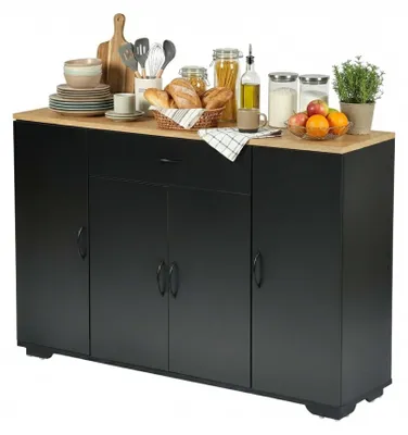 Produktbild von Küchenschrank mit Arbeitsplatte - Sideboard 110 x 30 x 70 cm - 4 Türen - 3 Schubladen