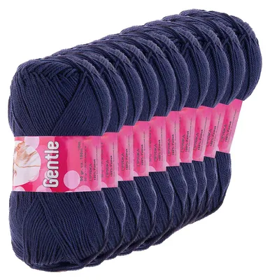 10 x 50g Lanoso Gentle ägyptische Baumwolle Sommergarn uni Strickgarn Häkelgarn marineblau