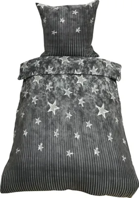 A bedding set with a star pattern.