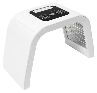 Produktbild von LED Lichttherapie Gesichtsmaske - 7 Farben Photonentherapie - 287 LEDs - 220–240 V elektrisch - Faltenreduzierung Anti-Aging - Weiß