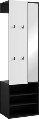 A product shot of a hallway wardrobe with a mirror.