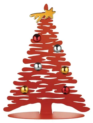 Weihnachtsornament, Stahl/Porzellan, rot, 30 cm, magnetisch